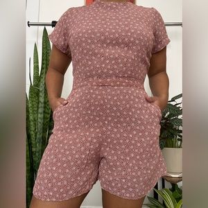 Abercrombie Maroon Pattern Romper